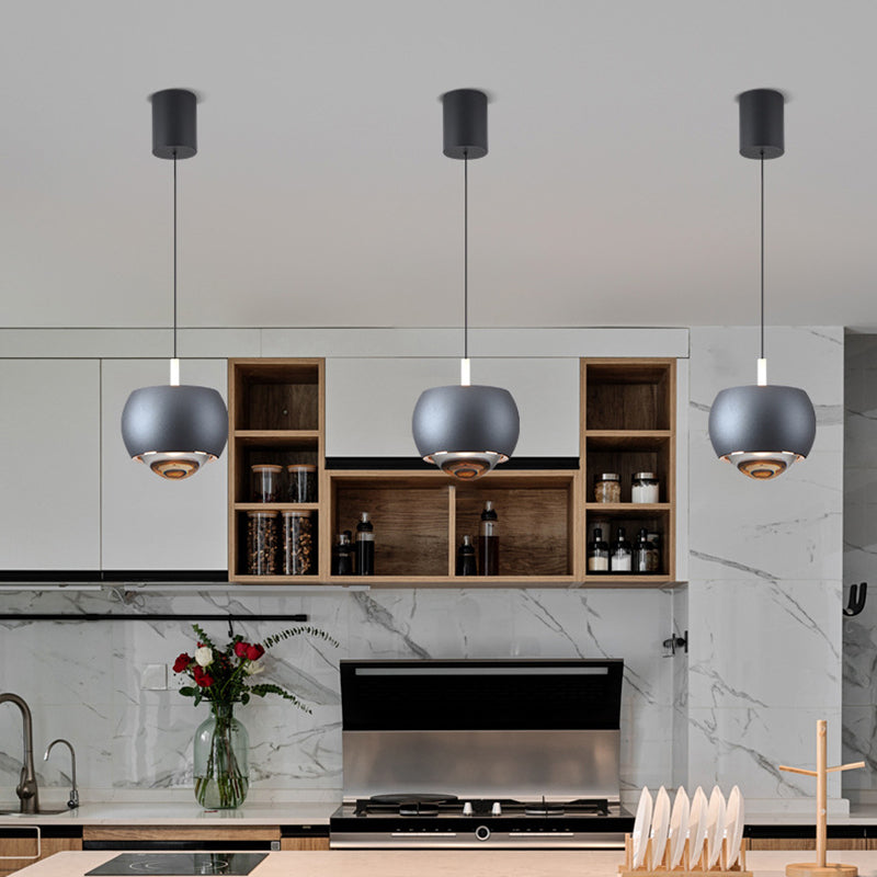 Round Metal Hanging Pendant Light Nordic LED Suspension Pendant Light