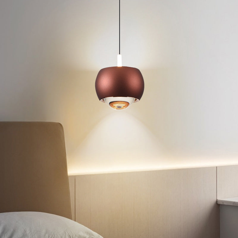 Round Metal Hanging Pendant Light Nordic LED Suspension Pendant Light