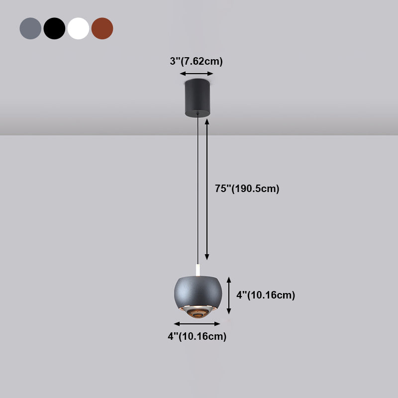 Round Metal Hanging Pendant Light Nordic LED Suspension Pendant Light