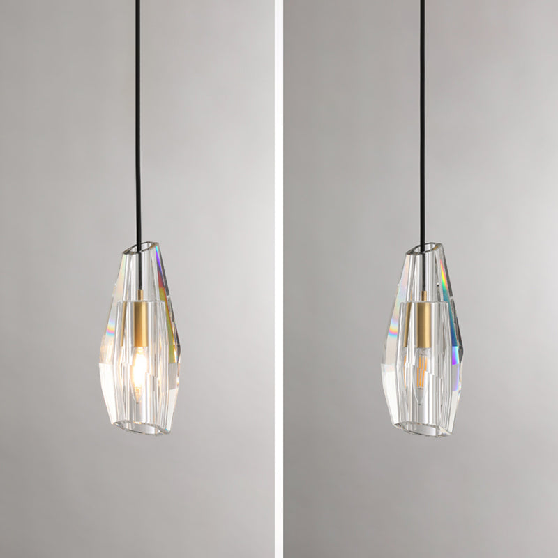 Modern Minimalist Hanging Light Crystal Pendant Lighting Fixture for Dining Room
