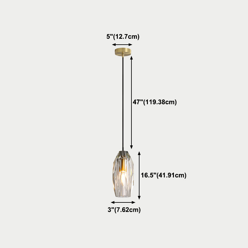 Modern Minimalist Hanging Light Crystal Pendant Lighting Fixture for Dining Room