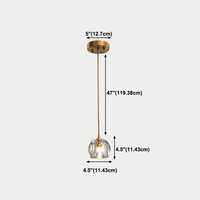 Modern Minimalist Hanging Light Crystal Pendant Lighting Fixture for Dining Room