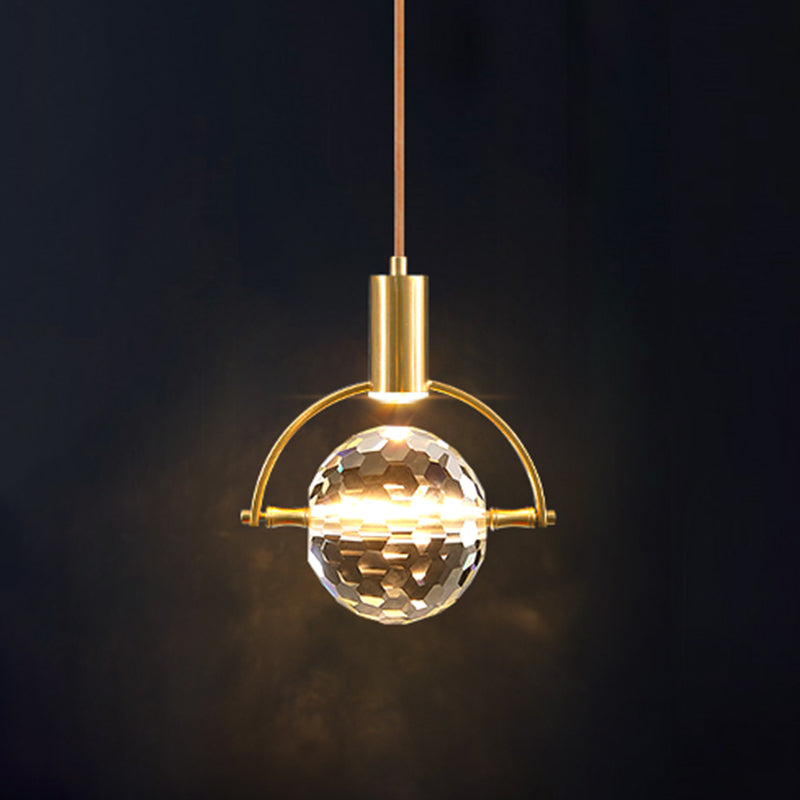 Geometrieform Kristall Anhänger Licht moderner Stil 1 Licht hängende Leuchte in Gold