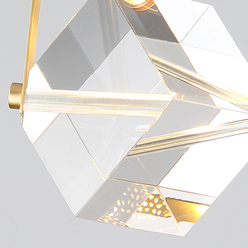 Geometrieform Kristall Anhänger Licht moderner Stil 1 Licht hängende Leuchte in Gold