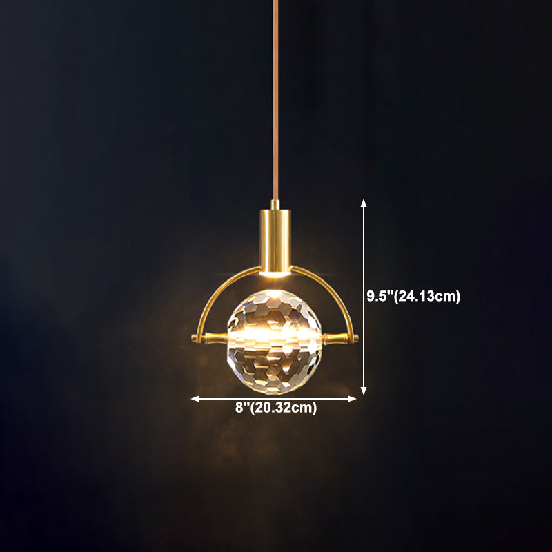 Geometrieform Kristall Anhänger Licht moderner Stil 1 Licht hängende Leuchte in Gold