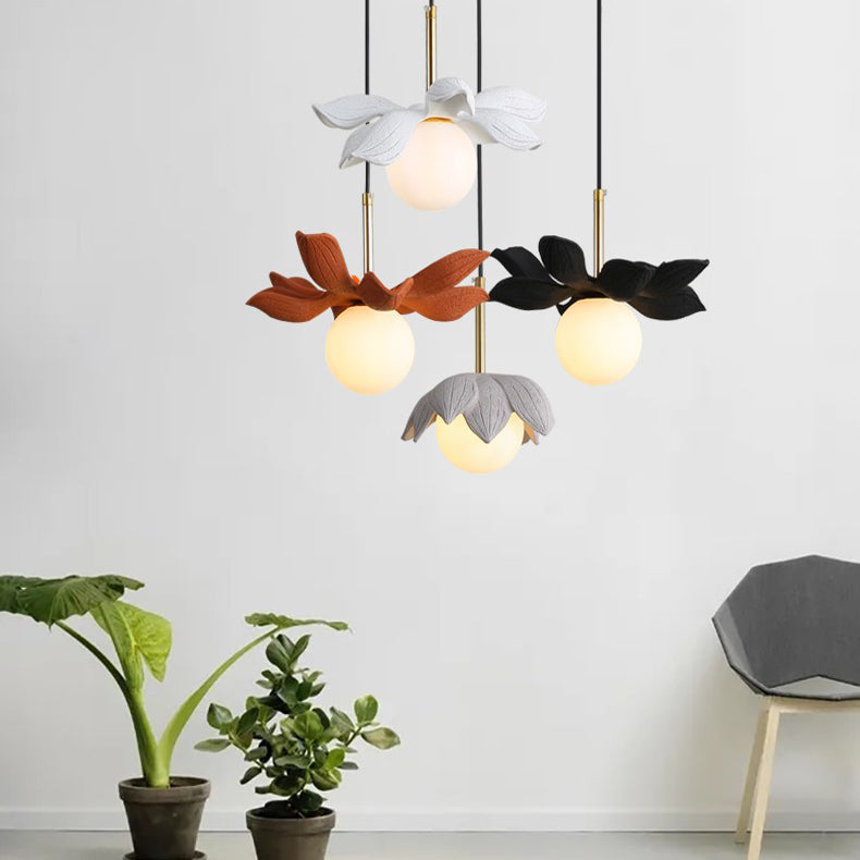 Modern Style Ball Down Lighting Glass 1 Light Hanging Lamp Kit