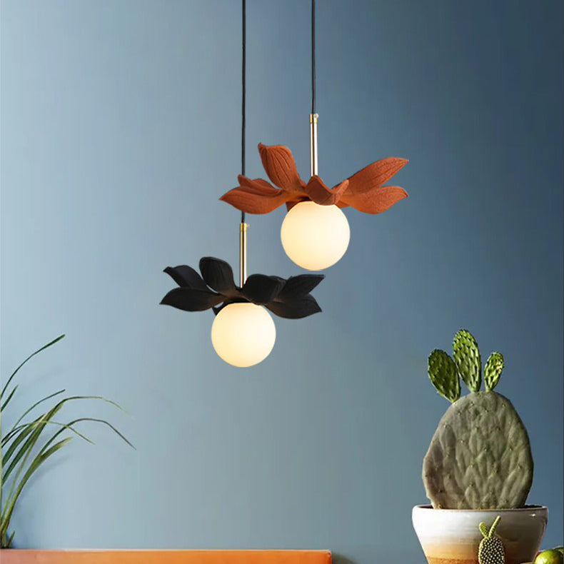 Modern Style Ball Down Lighting Glass 1 Light Hanging Lamp Kit