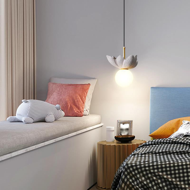 Modern Style Ball Down Lighting Glass 1 Light Hanging Lamp Kit