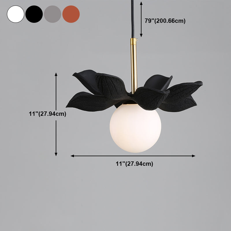 Modern Style Ball Down Lighting Glass 1 Light Hanging Lamp Kit