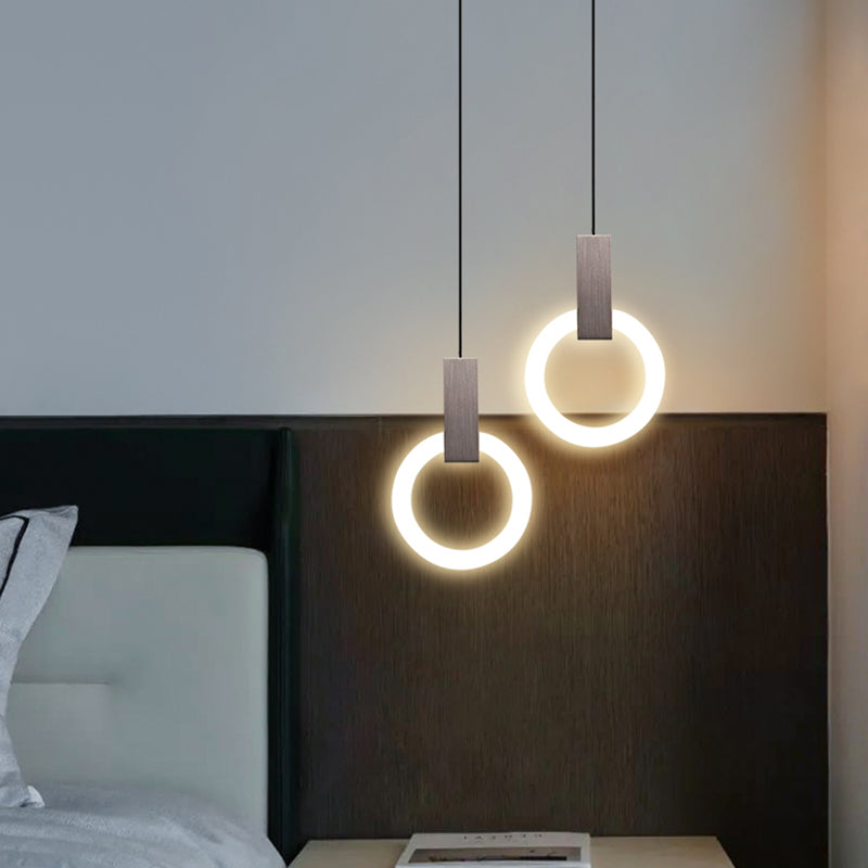 Circle Shape Metal Pendant Lights Modern Style Hanging Lamps