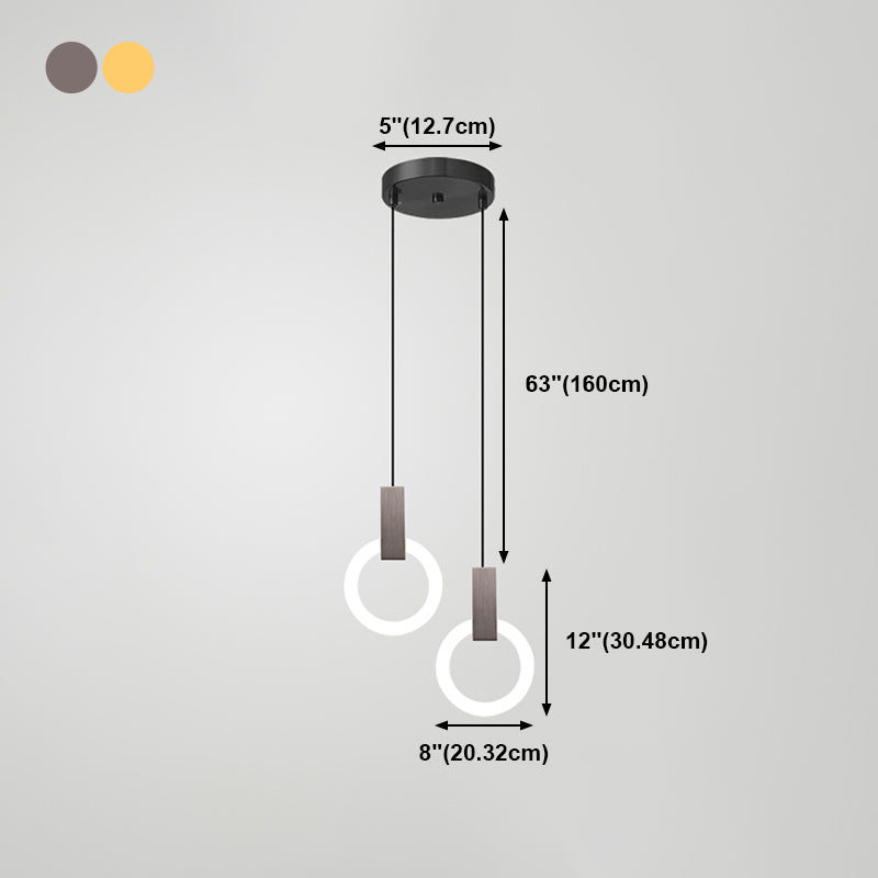 Circle Shape Metal Pendant Lights Modern Style Hanging Lamps