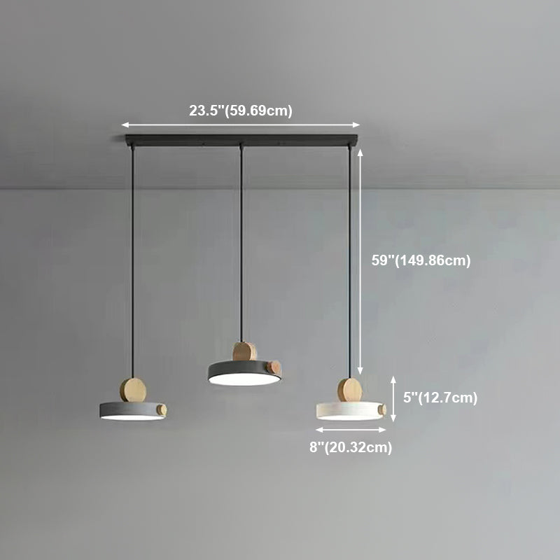 Moderne stijl Round Down Lighting Wood Multi Lights Hangende plafondlampen