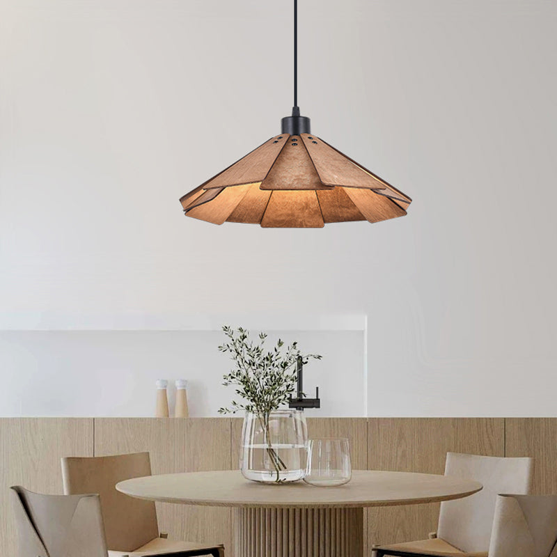 Moderne stijl geometrische down verlichting hout 1 lichte hangende lamp voor eetkamer