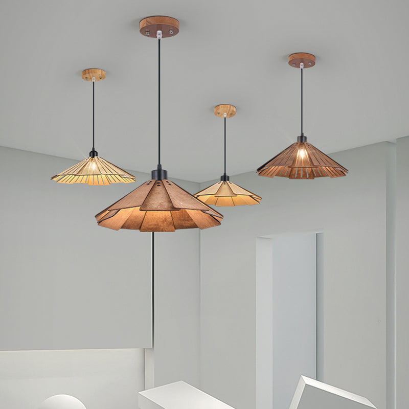 Moderne stijl geometrische down verlichting hout 1 lichte hangende lamp voor eetkamer