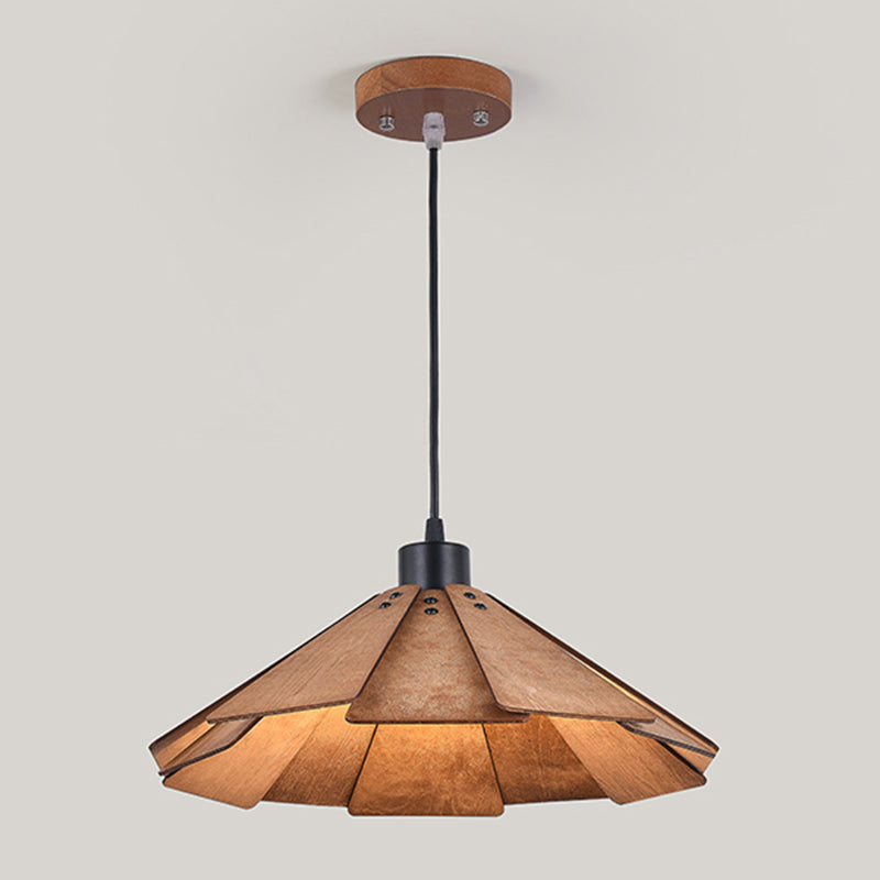 Moderne stijl geometrische down verlichting hout 1 lichte hangende lamp voor eetkamer