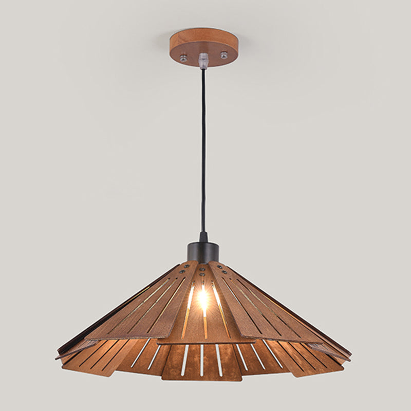 Moderne stijl geometrische down verlichting hout 1 lichte hangende lamp voor eetkamer