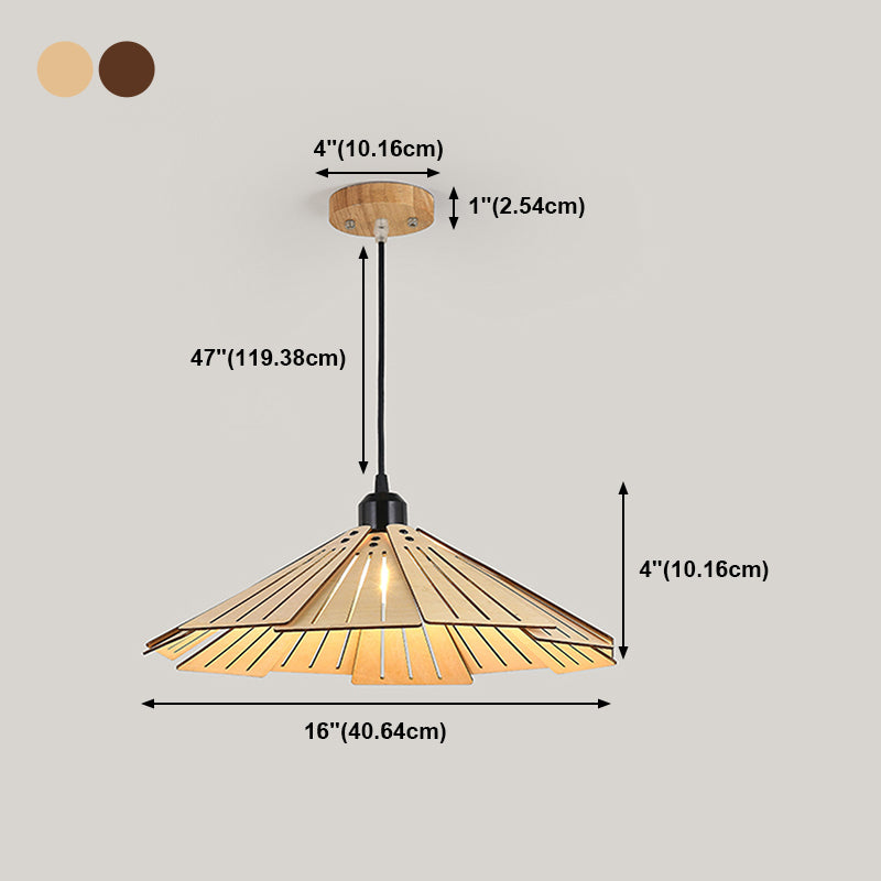 Moderne stijl geometrische down verlichting hout 1 lichte hangende lamp voor eetkamer