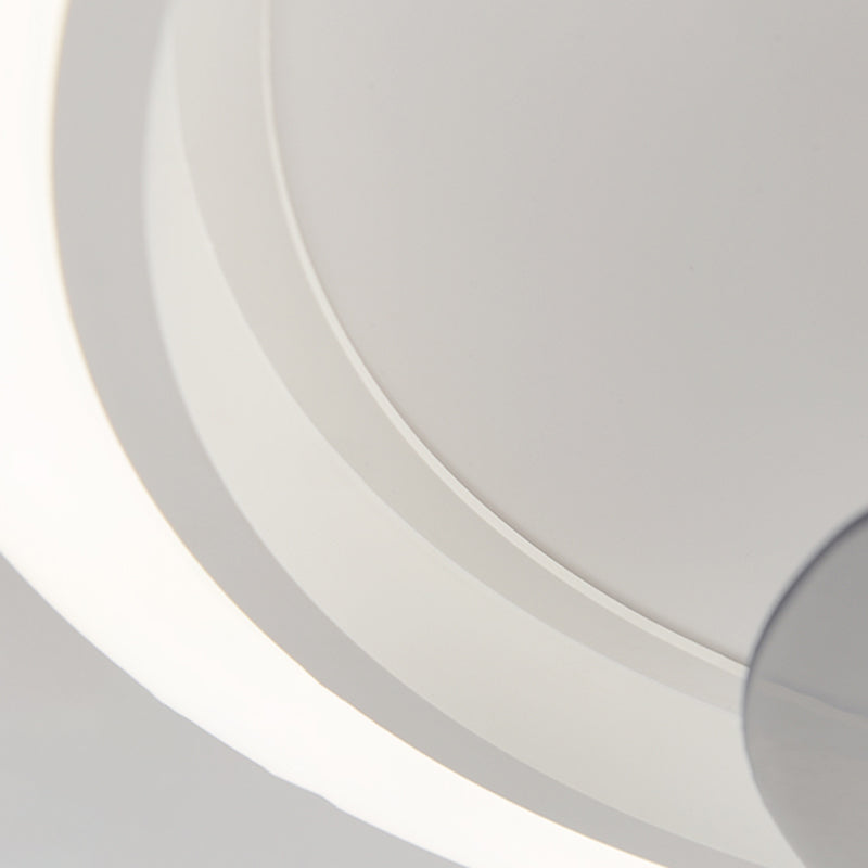 Metal Round Shape Ceiling Fan Modern Style 2 Lights Ceiling Fan Lamp for Bedroom