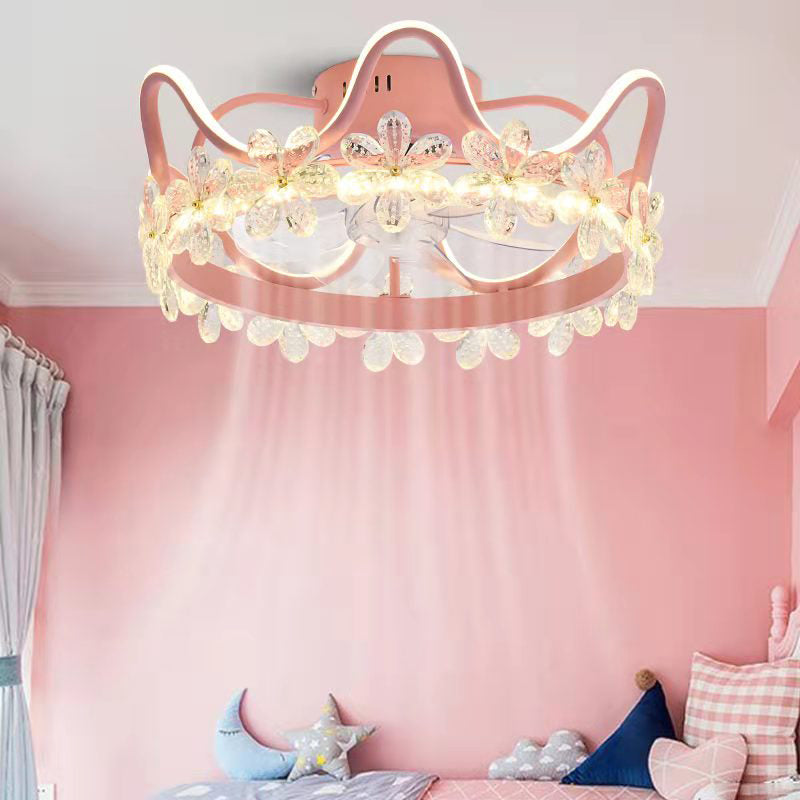 Modern Style Ceiling Fan Lighting Metal 2 Light Ceiling Fan Lamp for Bedroom