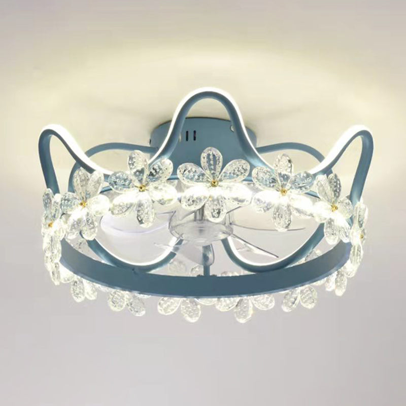 Modern Style Ceiling Fan Lighting Metal 2 Light Ceiling Fan Lamp for Bedroom