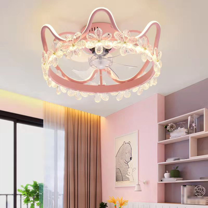 Modern Style Ceiling Fan Lighting Metal 2 Light Ceiling Fan Lamp for Bedroom