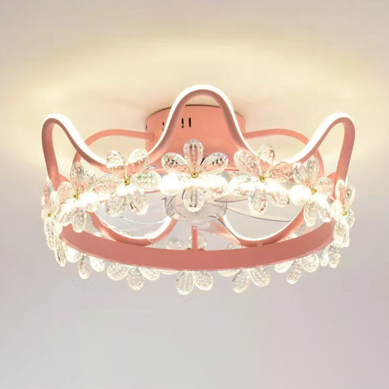 Modern Style Ceiling Fan Lighting Metal 2 Light Ceiling Fan Lamp for Bedroom