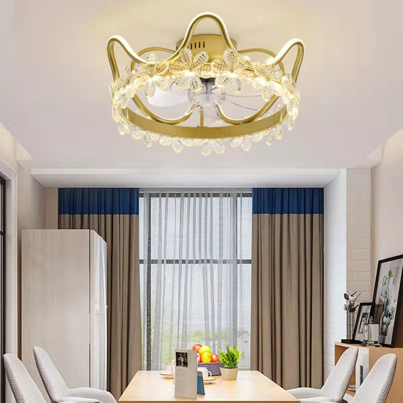 Modern Style Ceiling Fan Lighting Metal 2 Light Ceiling Fan Lamp for Bedroom