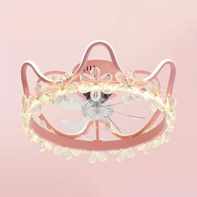 Modern Style Ceiling Fan Lighting Metal 2 Light Ceiling Fan Lamp for Bedroom