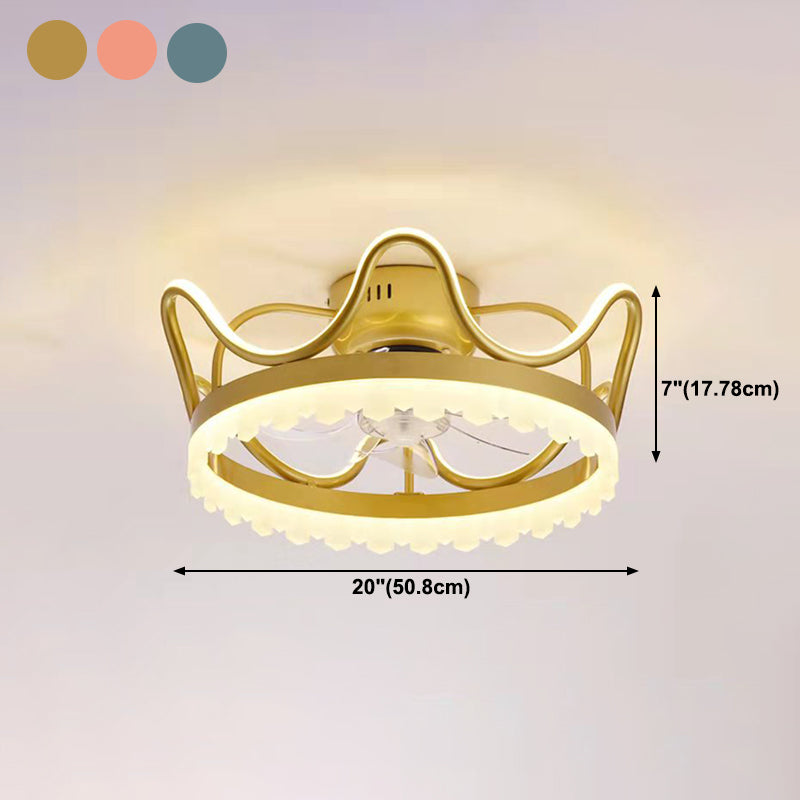 Modern Style Ceiling Fan Lighting Metal 2 Light Ceiling Fan Lamp for Bedroom