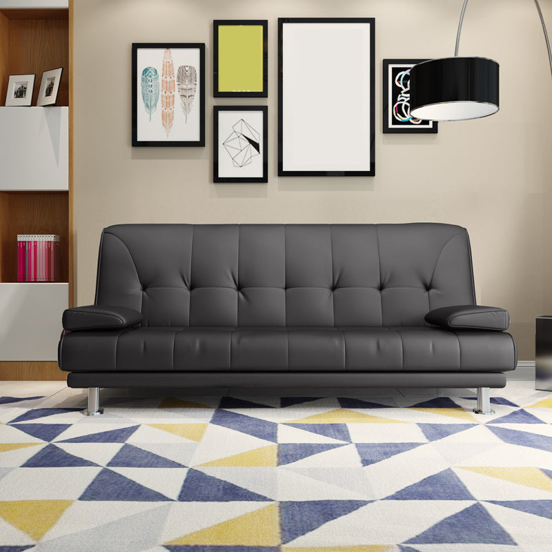 Faux Leather Pillow Top Arm Loveseat with Foldable and Wear-resisting for Living Room