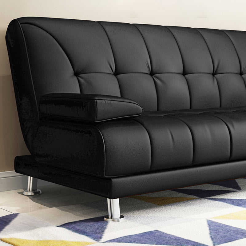 Faux Leather Pillow Top Arm Loveseat with Foldable and Wear-resisting for Living Room