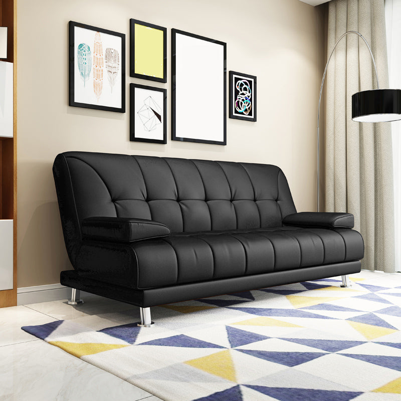 Faux Leather Pillow Top Arm Loveseat with Foldable and Wear-resisting for Living Room