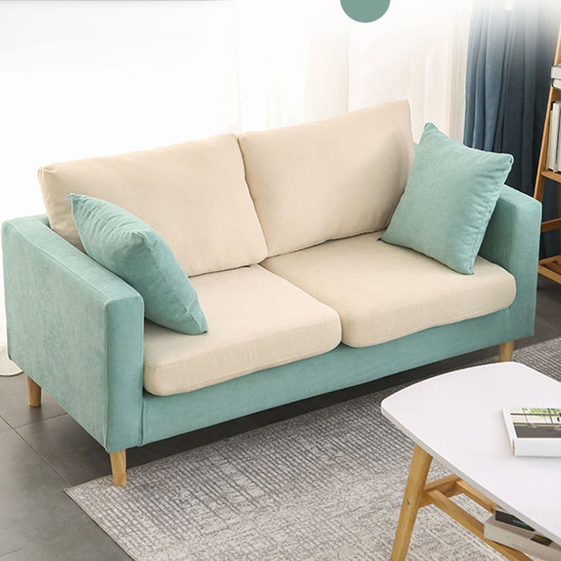 Loose Back Square Arm Sofa Nordic 24.4" D Slipcovered Loveseat