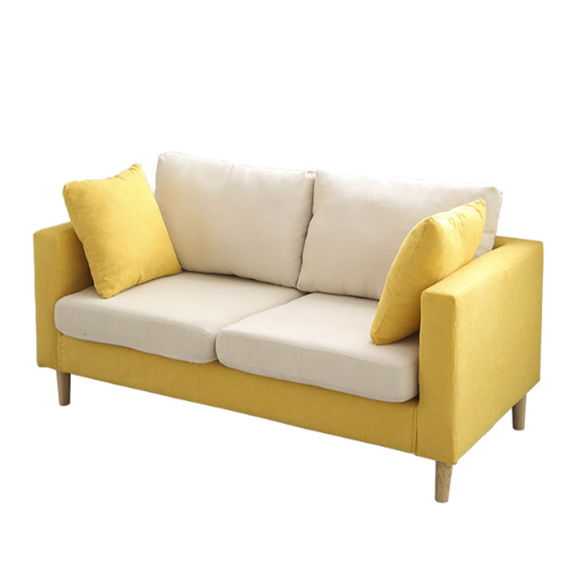 Loose Back Square Arm Sofa Nordic 24.4" D Slipcovered Loveseat