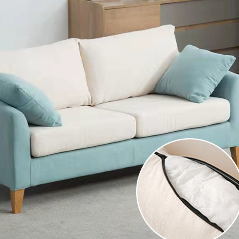 Loose Back Square Arm Sofa Nordic 24.4" D Slipcovered Loveseat