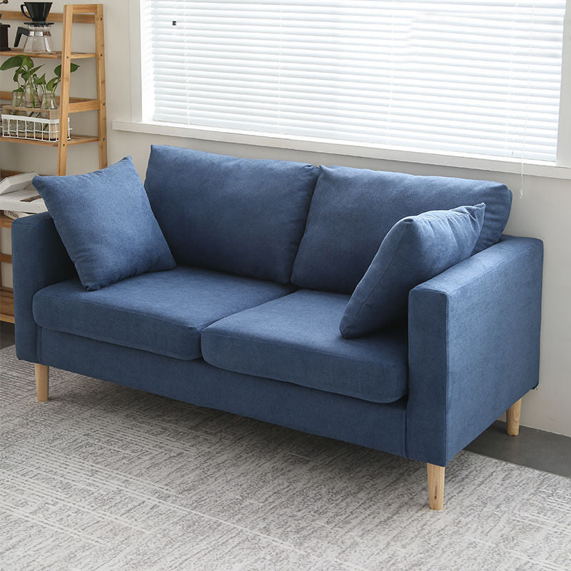 Loose Back Square Arm Sofa Nordic 24.4" D Slipcovered Loveseat