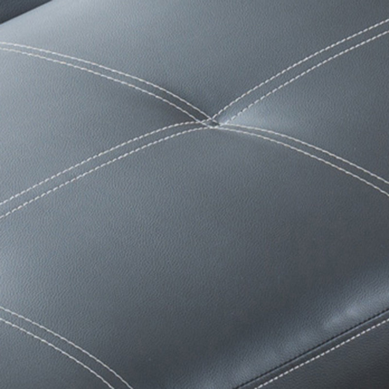 Modern Biscuit Back Faux Leather Sofa with Foldable and Wear-resisting