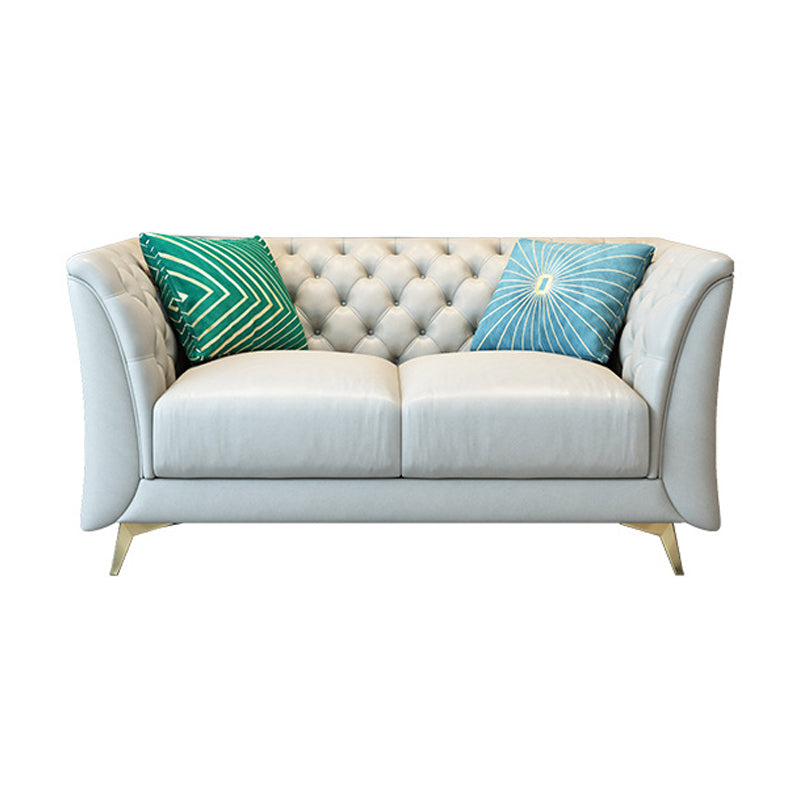 Modern Style Evagged Armrest Latex/sponge Padded Tufted Back Base Sofa
