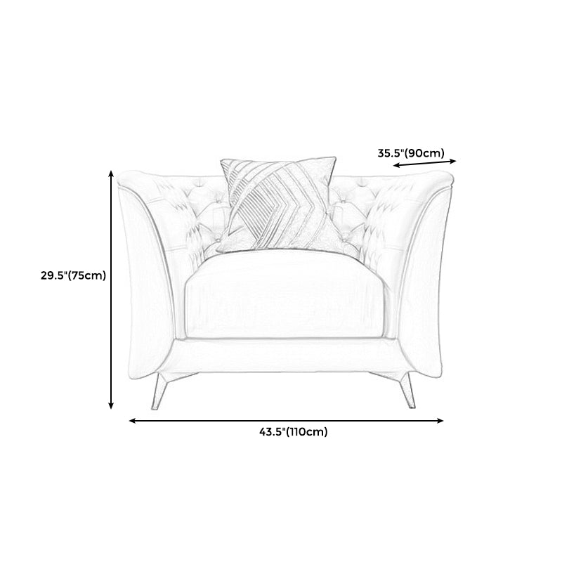 Modern Style Evagged Armrest Latex/sponge Padded Tufted Back Base Sofa