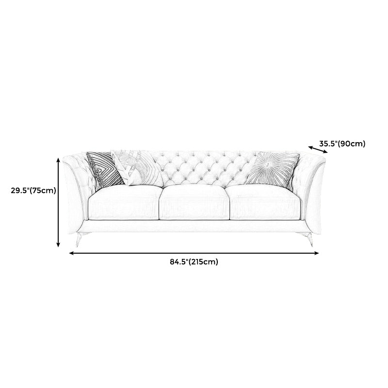 Modern Style Evagged Armrest Latex/sponge Padded Tufted Back Base Sofa