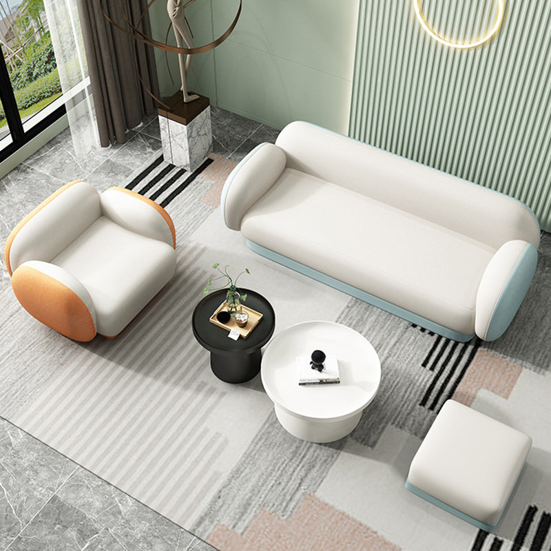 Modern Macaroon Sofa Pillow Top Arm Standard Tight Back Sofa for Apartment
