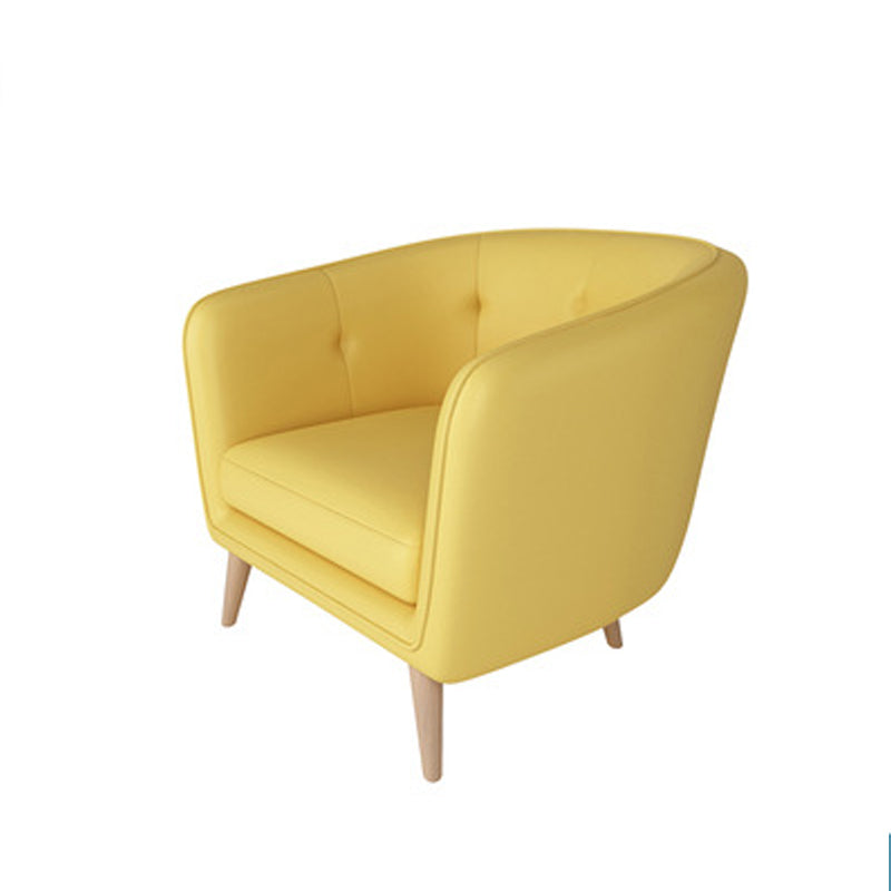 Modern Faux Leather Tufted Back Curved Loveseat Sofa with 1/2 seat