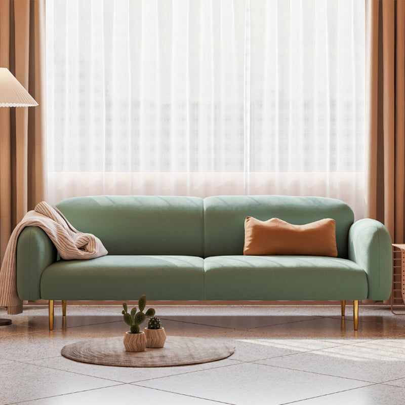 Overgangs moderne strakke achterbank 29.53 "Hoge fluwelen opgerolde armbank voor woonkamer