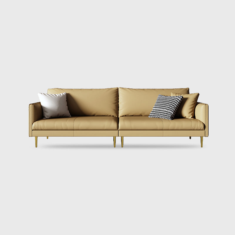 Leather Modern Sofa 33"W Square Arm Loose Back Sofa for Living Room