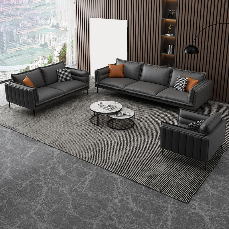 28.74" H Modern Pillow Top Arm Sofa with Cushion Back for Living Room, Brown