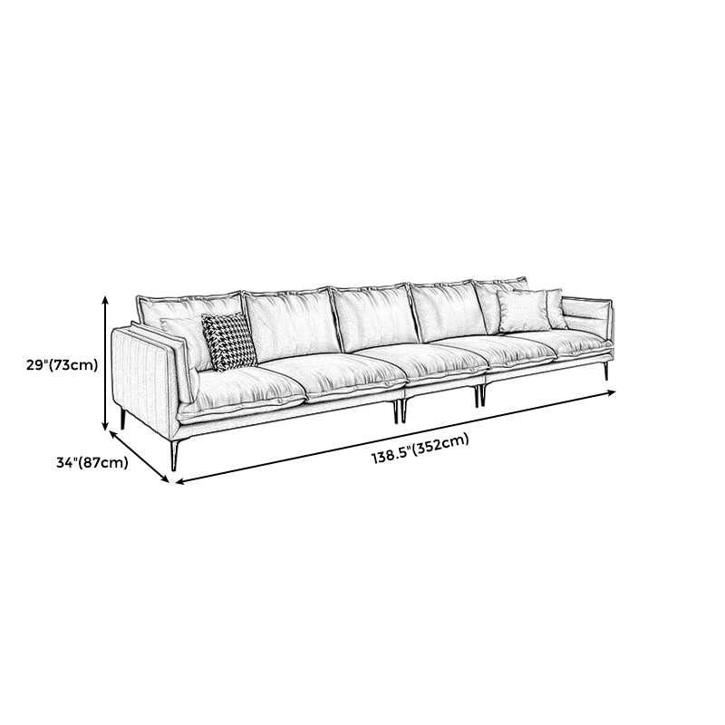 28.74" H Modern Pillow Top Arm Sofa with Cushion Back for Living Room, Brown
