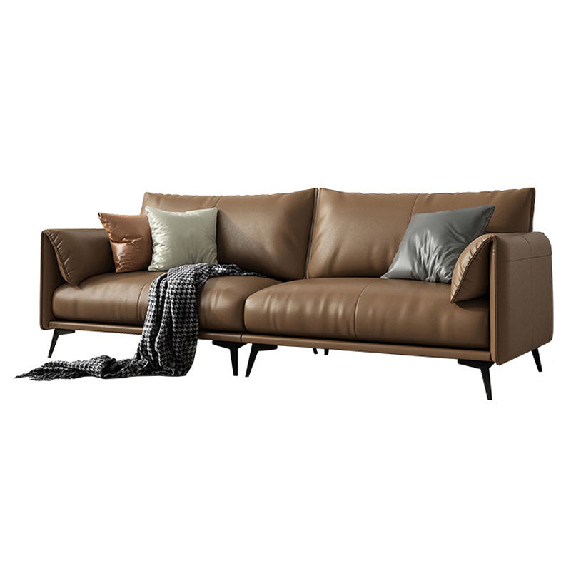 Holzleder-/Kuhläden -braunes rechteckiges Sofa mit Latexpolsterung