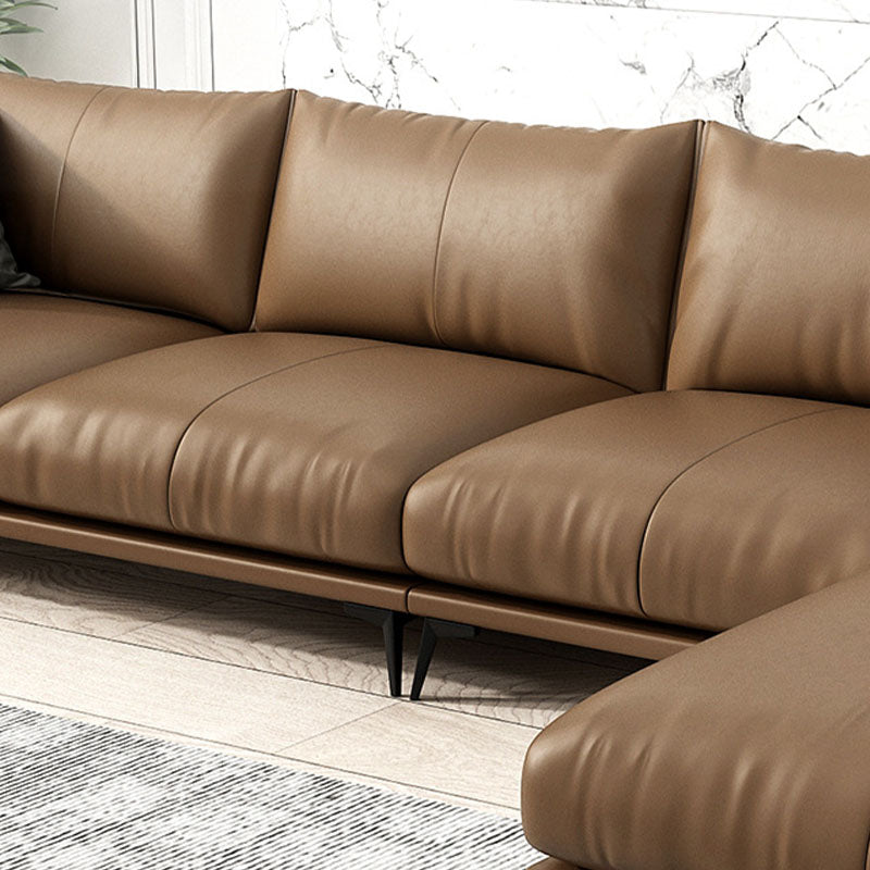 Holzleder-/Kuhläden -braunes rechteckiges Sofa mit Latexpolsterung