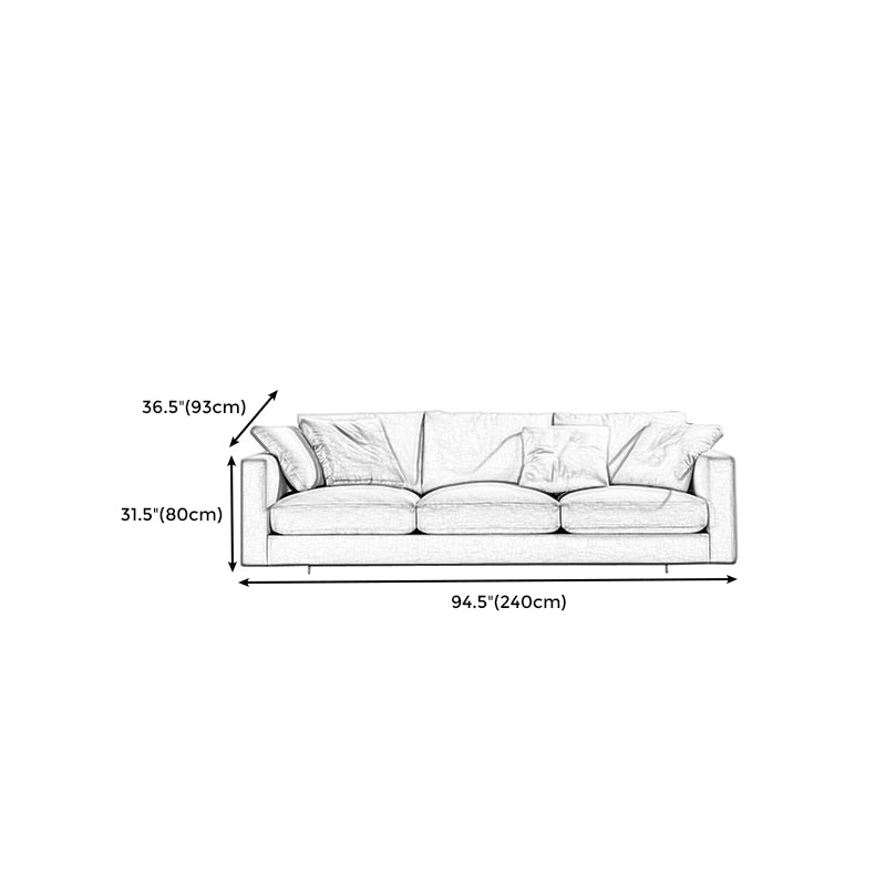 Moderne Stoff quadratische Armsofa Standardkissen Beige 4 -Bein -Sofa