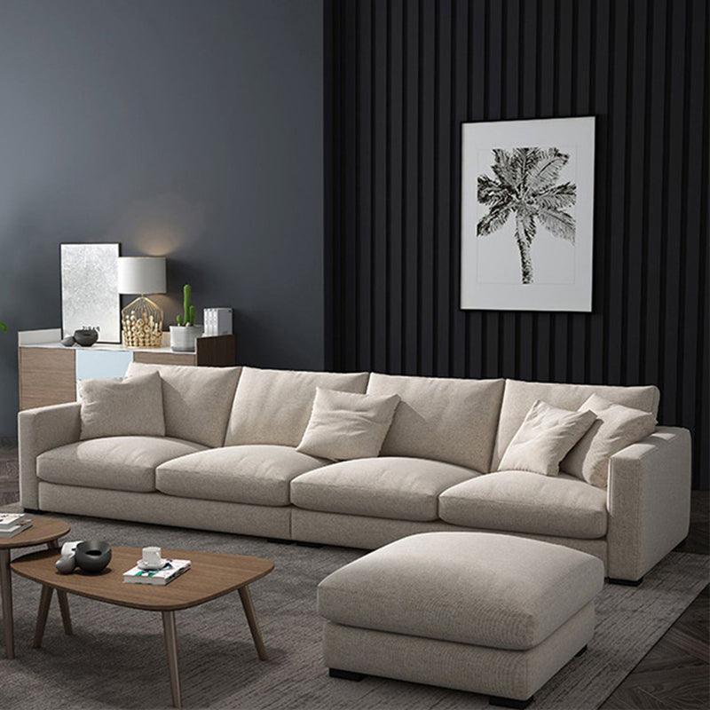 Modern Fabric Standard Sofa Square Arm Cushions Sofa for Living Room